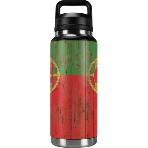 Portuguese Flag Dark Wood YETI Rambler 36oz Bottle Skin